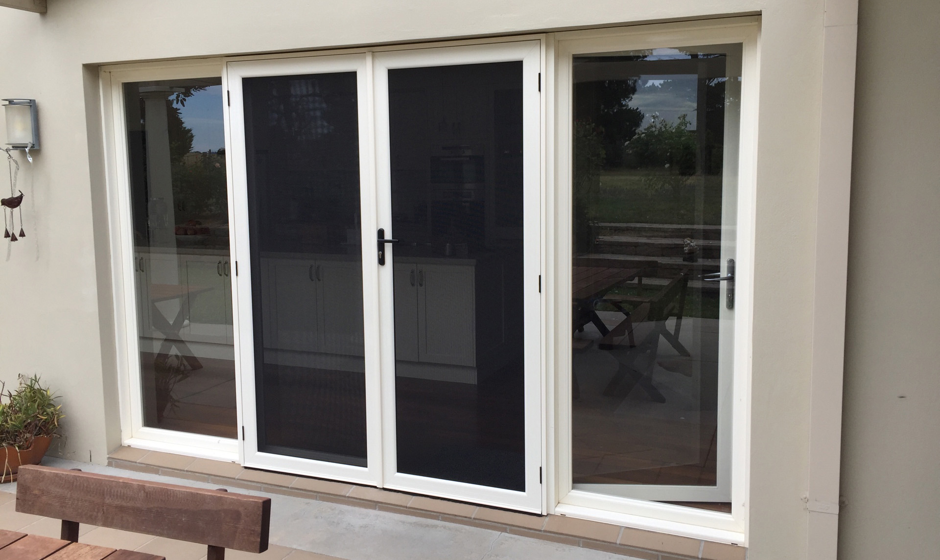 Security French Hinged Screen Doors Steel Mesh
