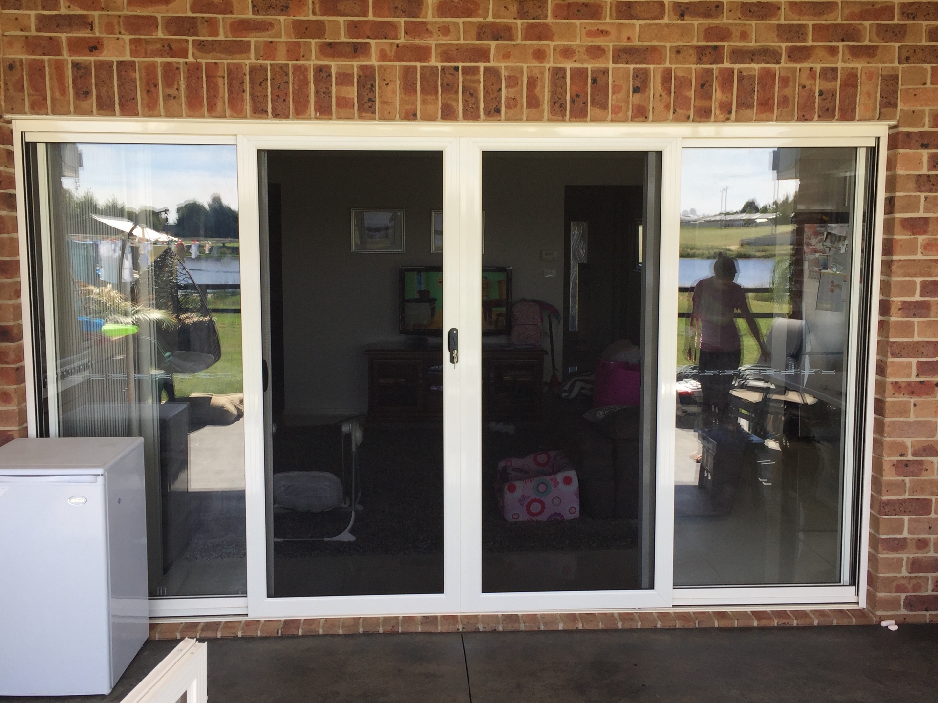 Centre Opening Sliding Security Screen Doors 316 Stainless